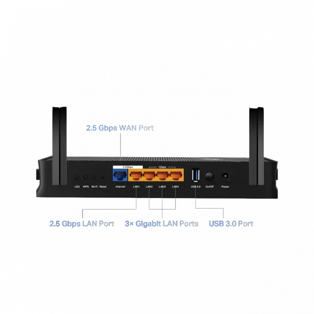 Маршрутизатор TP-LINK Archer BE230 BE3600, 3xGE LAN, 2.5xGE LAN, 2.5xGE WAN, 1xUSB3.0 MESH