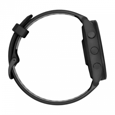 Смарт-годинник Garmin Forerunner 265 з чорним корпусом та Black/Powder Gray чорним силіконовим ремінцем