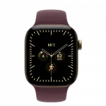 Apple Watch Series 12 GPS + LTE 46mm Radiant Gold Titanium Case with Burgundy Sport Band - S/M (MJGR4)