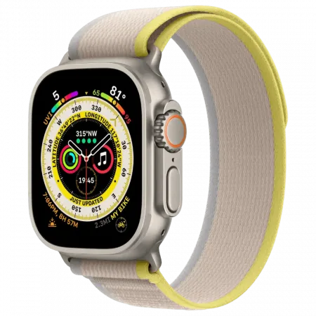 б/у Apple Watch Ultra GPS + LTE 49mm Titanium Case with Yellow/Beige Trail Loop - S/M
