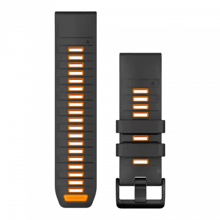 Ремінець QuickFit 26 мм, Graphite/Spark Orange темно-сірий/помаранчевий силіконовий