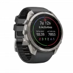 Смарт-годинник Garmin Fenix 9 Pro 51мм, Titanium з Graphite/Black темно-сірим/чорним силіконовим ремінцем
