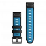 Ремінець QuickFit 26 мм, Black/Cirrus Blue чорний силіконовий