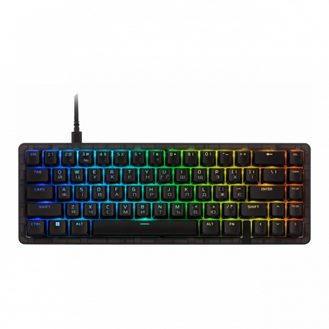 Клавіатура механічна HyperX Alloy Origins 2 65key, Red, USB-A, Hot-Swap, EN/UA, RGB, чорний