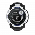 Смарт-годинник Garmin Instinct 3 50 мм, Solar Whitestone білий з Black/Bolt Blue чорним/синім силіконовим ремінцем