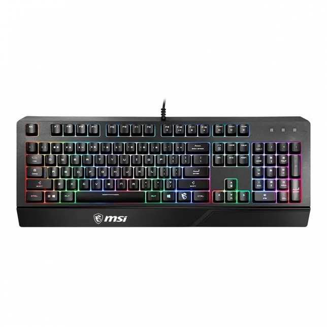 Клавіатура мембранна MSI Vigor GK20 UA 104key, USB-A, EN/UKR/RU, ColorLED, чорний