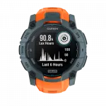 Смарт-годинник Garmin Instinct 3 50 мм, Solar Twilight сірий з Solstice помаранчевим силіконовим ремінцем