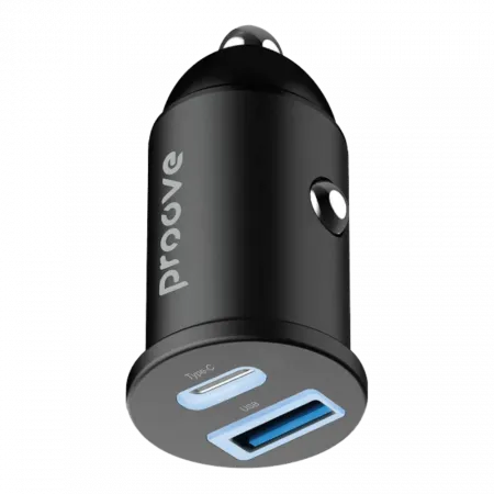 Автомобільний зарядний пристрій Proove Power 30W Type C + USB Black