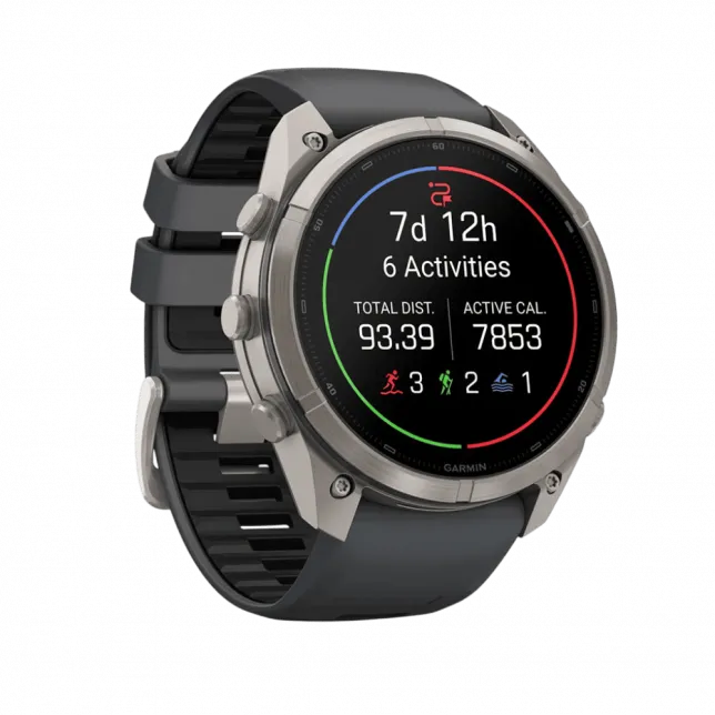 Смарт-годинник Garmin Fenix 9 Pro - inReach, 51мм Titanium з Graphite/Black темно-сірим/чорним силіконовим ремінцем