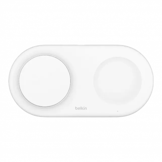 Зарядний пристрій бездротовий Belkin 2в1 15W Pad Qi2, White