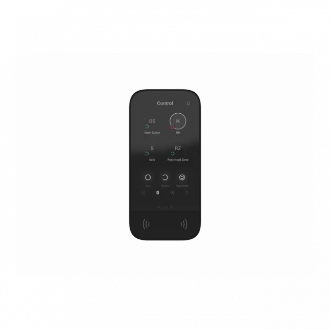 Клавіатура з сенсорним дисплеєм Ajax KeyPad TouchScreen, jeweller, бездротовий, чорний