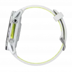 Смарт-годинник Garmin Forerunner 970 Titanium з Whitestone корпусом та Whitestone/Translucent Amp Yellow білим силіконовим ремінцем