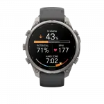 Смарт-годинник Garmin Fenix 9 Pro - inReach, 47мм Titanium з Graphite/Black темно-сірим/чорним силіконовим ремінцем