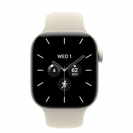 Apple Watch Series 12 GPS + LTE 46mm Pearl White Ceramic Case with Sand Sport Band - M/L (MJH24)