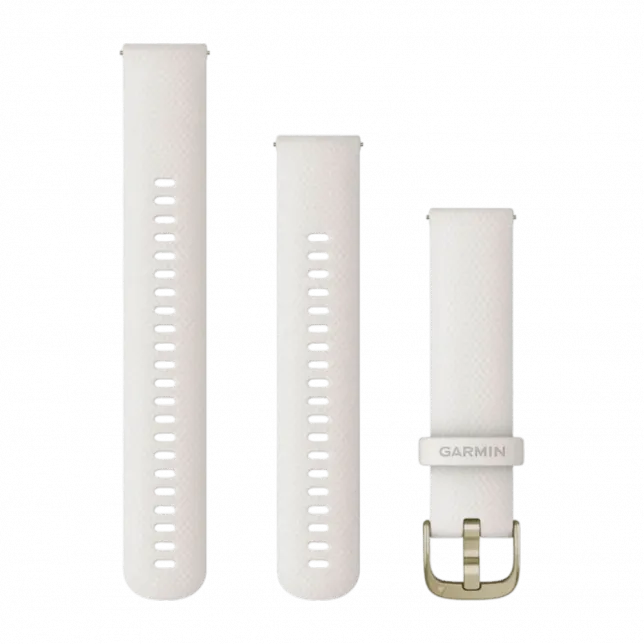 Ремінець Quick Release 20 мм, Ivory білий, Cream Gold застібка, силіконовий