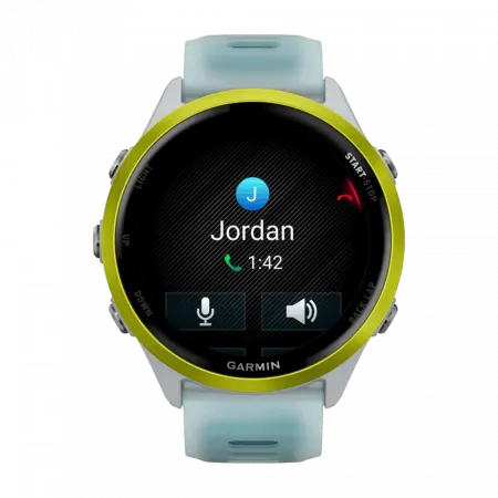 Смарт-годинник Garmin Forerunner 570 47мм Amp Yellow Aluminum з Translucent Whitestone/Turquoise блакитним силіконовим ремінцем