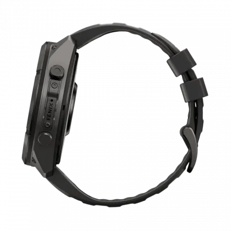 Смарт-годинник Garmin Fenix 9 Pro – 51мм Carbon Gray DLC Titanium з Black/Pebble Grey чорним/темно-сірим силіконовим ремінцем