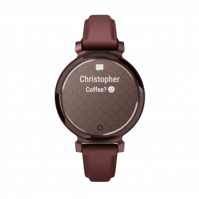 Смарт-годинник Garmin Lily 2 Classic Dark Bronze з Mulberry бордовим шкіряним ремінцем