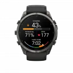 Смарт-годинник Garmin Fenix 9 Pro 51мм, Carbon Gray DLC Titanium з Black/Pebble Grey чорним/темно-сірим силіконовим ремінцем