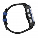 Смарт-годинник Garmin Instinct 3 50 мм, Solar Whitestone білий з Black/Bolt Blue чорним/синім силіконовим ремінцем