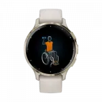 Смарт-годинник Garmin Venu 3S Soft Gold Stainless Steel Bezel з Ivory білим корпусом та силіконовим ремінцем