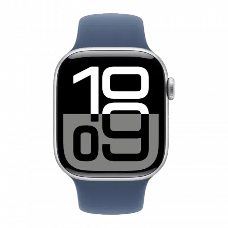 б/у Apple Watch Series 10 GPS 46mm Silver Aluminum Case with Denim Sport Band - M/L