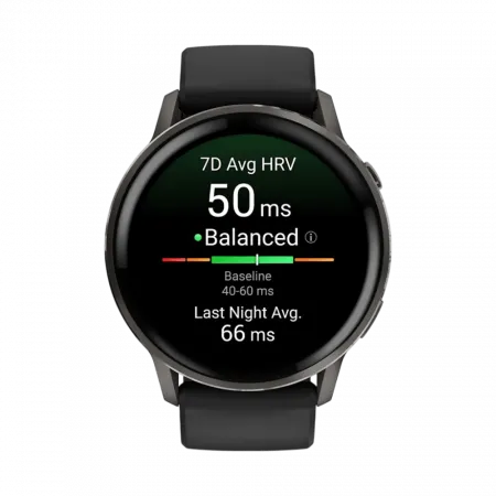Смарт-годинник Garmin Venu 4 45 мм Slate з Black чорним силіконовим ремінцем