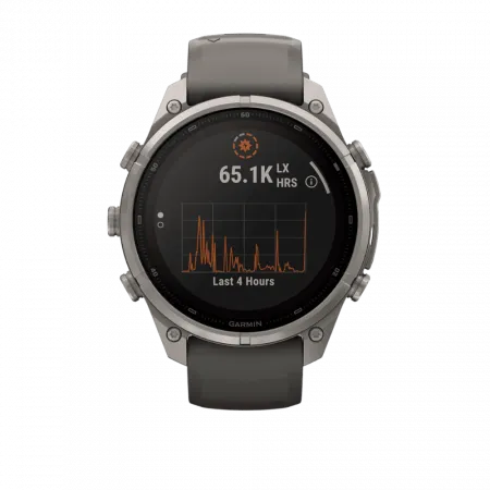 Смарт-годинник Garmin Fenix 9 Pro - inReach, Solar, 47мм Titanium з Pebble Grey темно-сірим силіконовим ремінцем