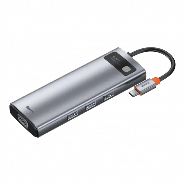 Перехідник Baseus HUB 9in1 Type-C Space Gray