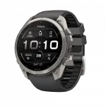 Смарт-годинник Garmin Fenix 9 Pro 51мм, Titanium з Graphite/Black темно-сірим/чорним силіконовим ремінцем