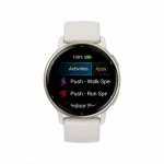 Смарт-годинник Garmin Vivoactive 5 Cream Gold Aluminum Bezel з корпусом кольору слонова кістка Ivory та силіконовим ремінцем