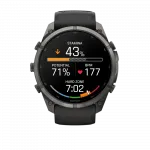 Смарт-годинник Garmin 9 51мм, Titanium з Pebble Gray темно-сірим силіконовим ремінцем