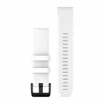  Ремінець QuickFit 22 мм, White білий, Black Stainless Steel застібка, силіконовий