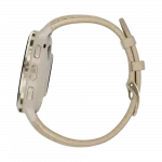 Смарт-годинник Garmin Venu 3S Soft Gold Stainless Steel Bezel з French Gray сірим корпусом та шкіряним ремінцем