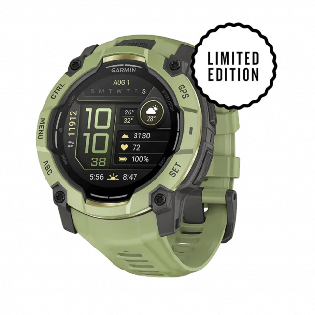 Смарт-годинник Garmin Instinct 3 50 мм, AMOLED Fern Green зелений з Fern Green зеленим силіконовим ремінцем