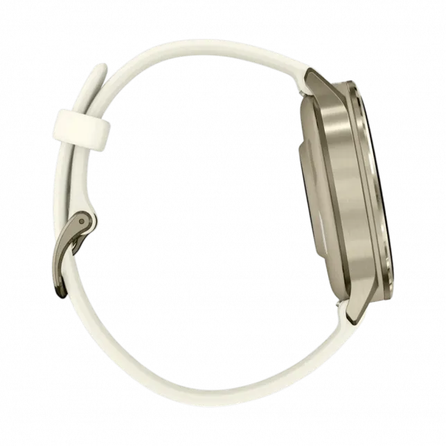 Смарт-годинник Garmin Venu 4 41 мм Lunar Gold з Bone світло-бежевим силіконовим ремінцем