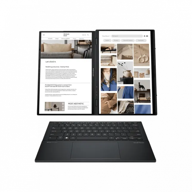 Ноутбук ASUS Zenbook Duo UX8406CA-QL047X 14" FHD Touch OLED, Intel Ultra 9 285H, 32GB, F2TB, UMA, Win11P, Сірий