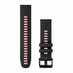 Ремінець QuickFit 22 мм, Black/Flame Red чорний/червоний силіконовий