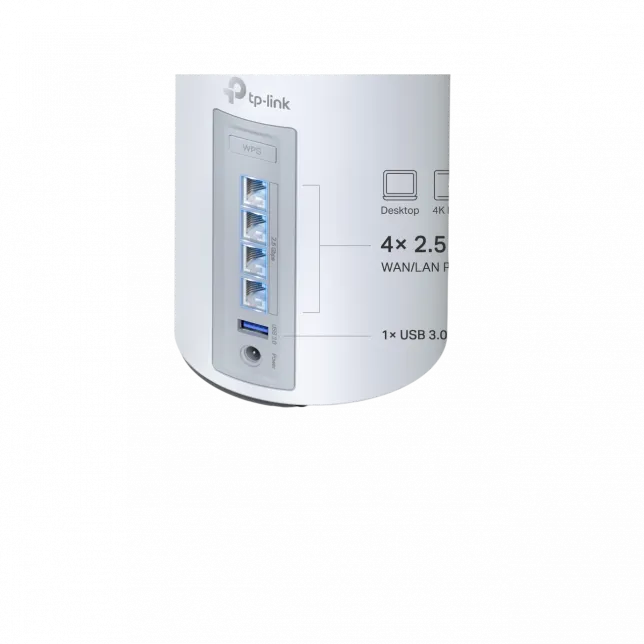 Система WiFi-Mesh TP-LINK Deco BE65 BE11000, 4x2.5GE LAN/WAN, 1xUSB 3.0,  2мод