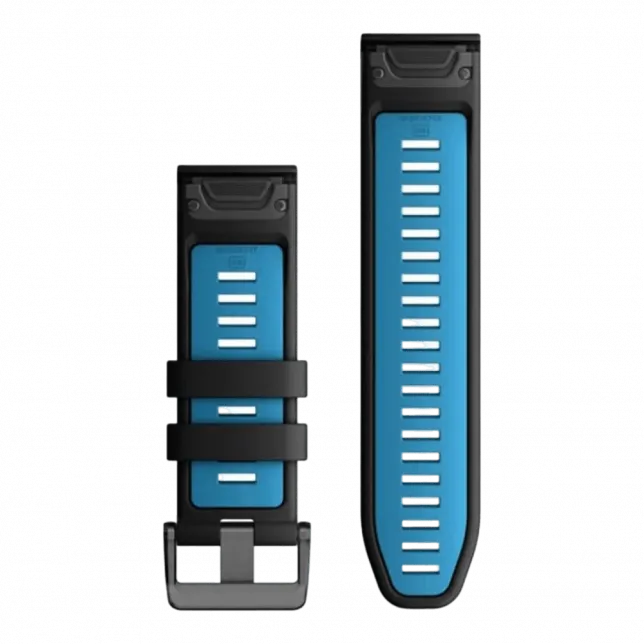 Ремінець QuickFit 26 мм, Black/Cirrus Blue чорний силіконовий