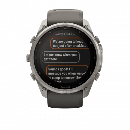 Смарт-годинник Garmin Fenix 9 Pro - inReach, Solar, 51мм Titanium з Pebble Grey темно-сірим силіконовим ремінцем