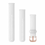 Ремінець Quick Release 20 мм, White білий, Rose Gold застібка, силіконовий