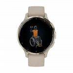 Смарт-годинник Garmin Venu 3S Soft Gold Stainless Steel Bezel з French Gray сірим корпусом та силіконовим ремінцем