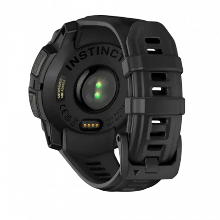 Смарт-годинник Garmin Instinct 3 45 мм, AMOLED Black чорний з Black чорним силіконовим ремінцем