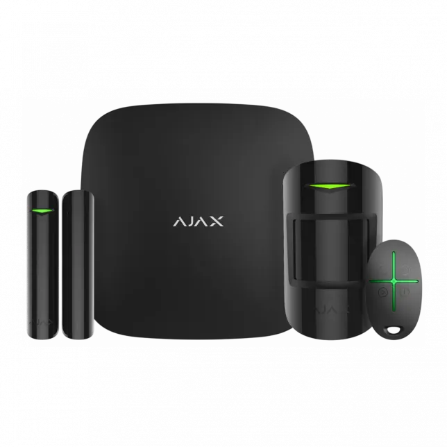 Комплект охоронної сигналізації Ajax StarterKit 2, hub2, motionprotect, doorprotect, spacecontrol, jeweller, бездротовий, чорний