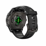 Смарт-годинник Garmin Fenix 8 43мм, AMOLED Sapphire, Carbon Grey DLC Titanium з Black/Pebble Grey чорним силіконовим ремінцем