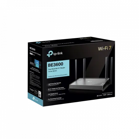 Маршрутизатор TP-LINK Archer BE220 BE3600, 4xGE LAN, 1xGE WAN, MESH
