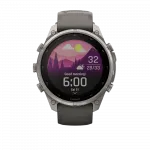 Смарт-годинник Garmin Fenix 9 Pro - inReach, Solar, 47мм Titanium з Pebble Grey темно-сірим силіконовим ремінцем