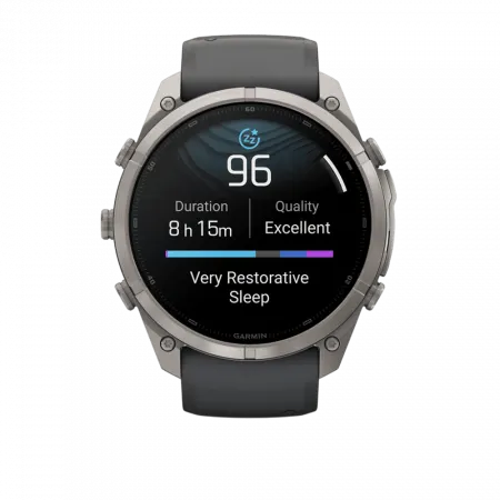 Смарт-годинник Garmin Fenix 9 Pro 51мм, Titanium з Graphite/Black темно-сірим/чорним силіконовим ремінцем