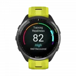 Смарт-годинник Garmin Forerunner 965 Carbon Grey DLC Titanium Bezel з чорним корпусом та Amp Yellow/Black силіконовим ремінцем
